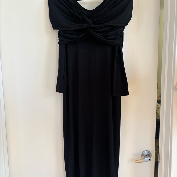 ASOS Black Off-Shoulder Long Sleeve Dress - Picture 2 of 4